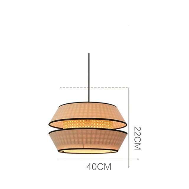 Modern Minimalism Rattan Pendant Lights Handmade Fabric Luminaire Lighting Fixtures
