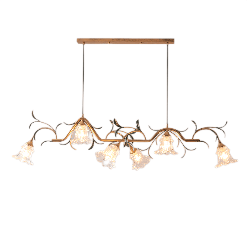 Rustic Strip Light Long Strip Flower Clear Glass Rustic Kitchen Island Lights - Zepboo ...