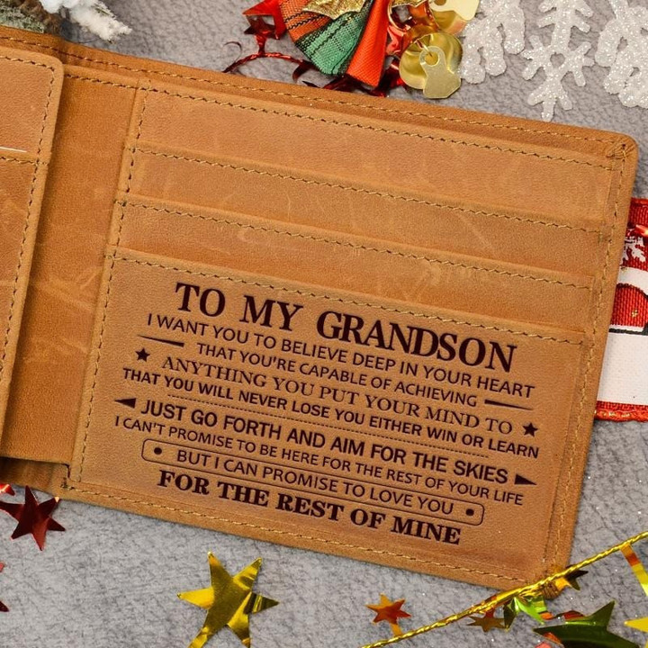 To My GrandSon/Son/Granddaughter - Premium Top-grain Cow Leather Card Wallet