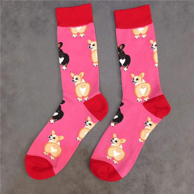 pink corgi socks 