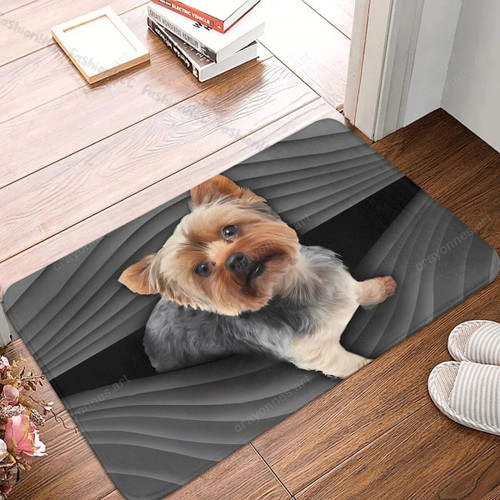 Yorkshire Terrier Bedroom Mat Face Doormat Flannel Carpet Outdoor Rug Home Decor