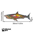 Wooden Carved Shark Statue Rustic Carving Hollow Multi-Layer Sculpture Figurine