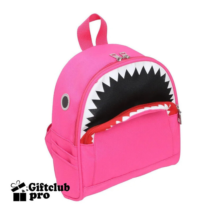 Personalized Name Backpack Kindergarten Cartoon Cute Shark Canvas Backpack