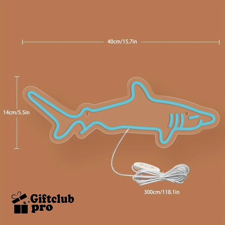Shark Design LED Neon Light Wall Decoration