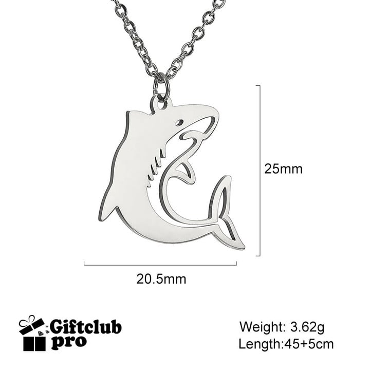 Amaxer Stainless Steel for Women Big Shark Necklace
