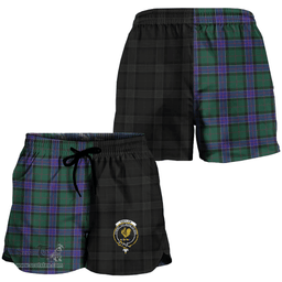 Scottish Sinclair Hunting Modern Clan Tartan Crest Women Short - The Half Style A7 Scottish Plaid Tartan Plaid