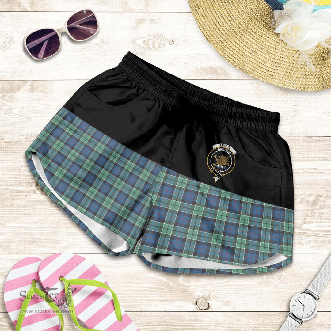 Scottish Leslie Hunting Ancient Short Women's - Crest Special Style Scottish Plaid Tartan Plaid
