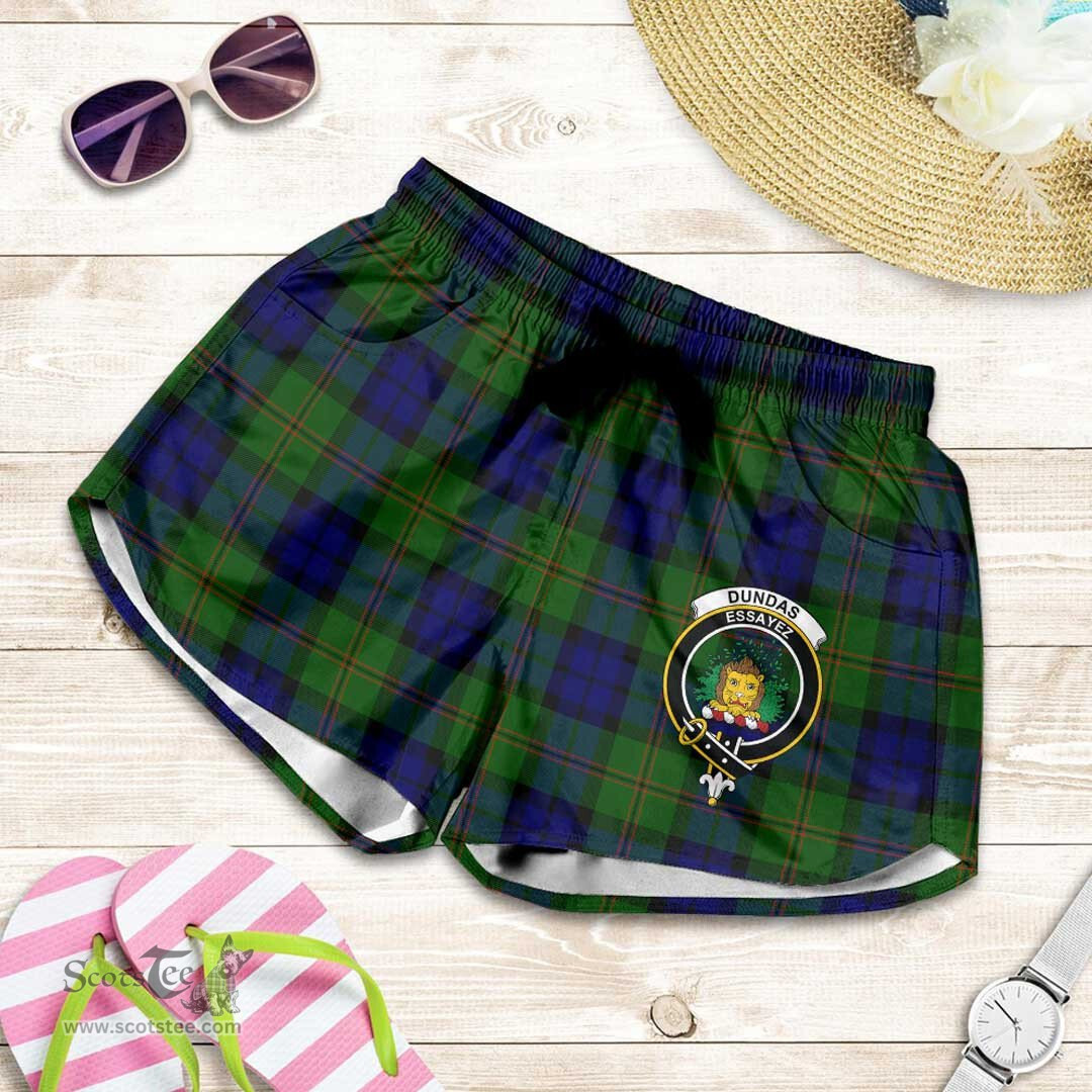 Scottish Dundas Modern 02 Clan Tartan Short Women's - Crest Classic Scottish Plaid Tartan Plaid