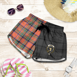 Scottish Stewart Royal Ancient Clan Tartan Crest Women Short - The Half Style A7 Scottish Plaid Tartan Plaid