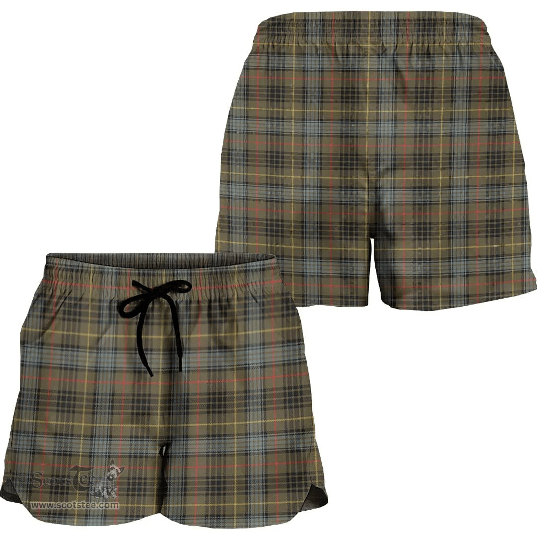 Scottish Stewart Hunting Weathered Clan Tartan Short Women's - Classic Scottish Plaid Tartan Plaid