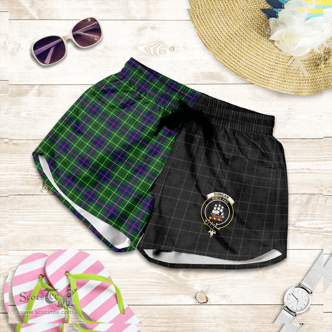 Scottish Duncan Modern Clan Tartan Crest Women Short - The Half Style A7 Scottish Plaid Tartan Plaid
