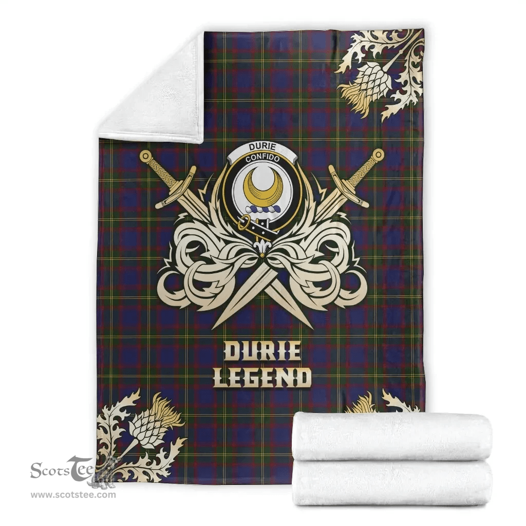 Scottish Premium Blanket Durie Clan Tartan Blanket - Gold Courage Style Scottish Plaid Tartan Plaid