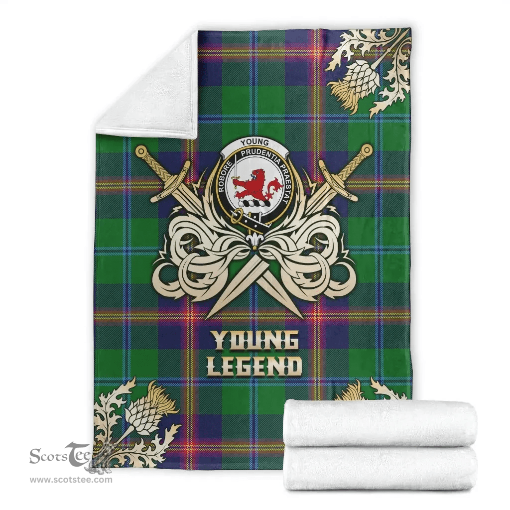 Scottish Premium Blanket Young Modern Clan Tartan Blanket - Gold Courage Style Scottish Plaid Tartan Plaid