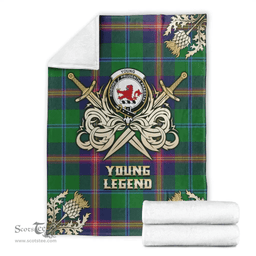 Scottish Premium Blanket Young Modern Clan Tartan Blanket - Gold Courage Style Scottish Plaid Tartan Plaid