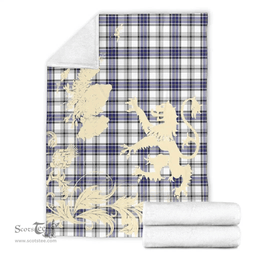 Scottish Hannay Modern Clan Tartan Blanket -  Lion Thistle Map Style Scottish Plaid Tartan Plaid