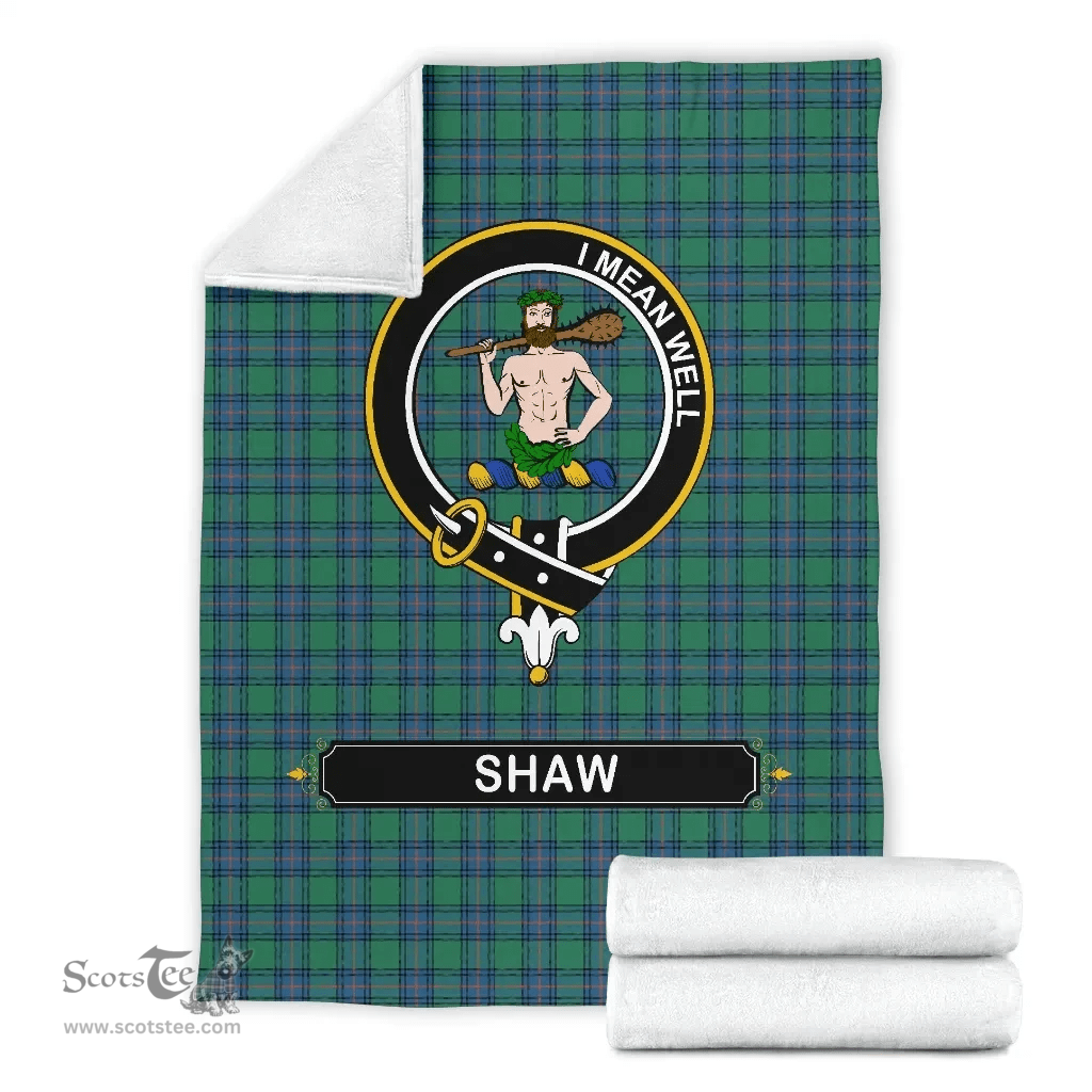 Scottish Shaw (of Sauchie) Clan Tartan Blanket - Crest Classic Scottish Plaid Tartan Plaid