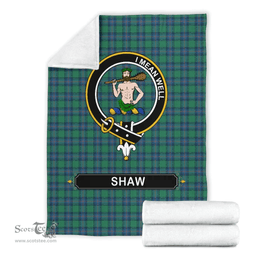 Scottish Shaw (of Sauchie) Clan Tartan Blanket - Crest Classic Scottish Plaid Tartan Plaid
