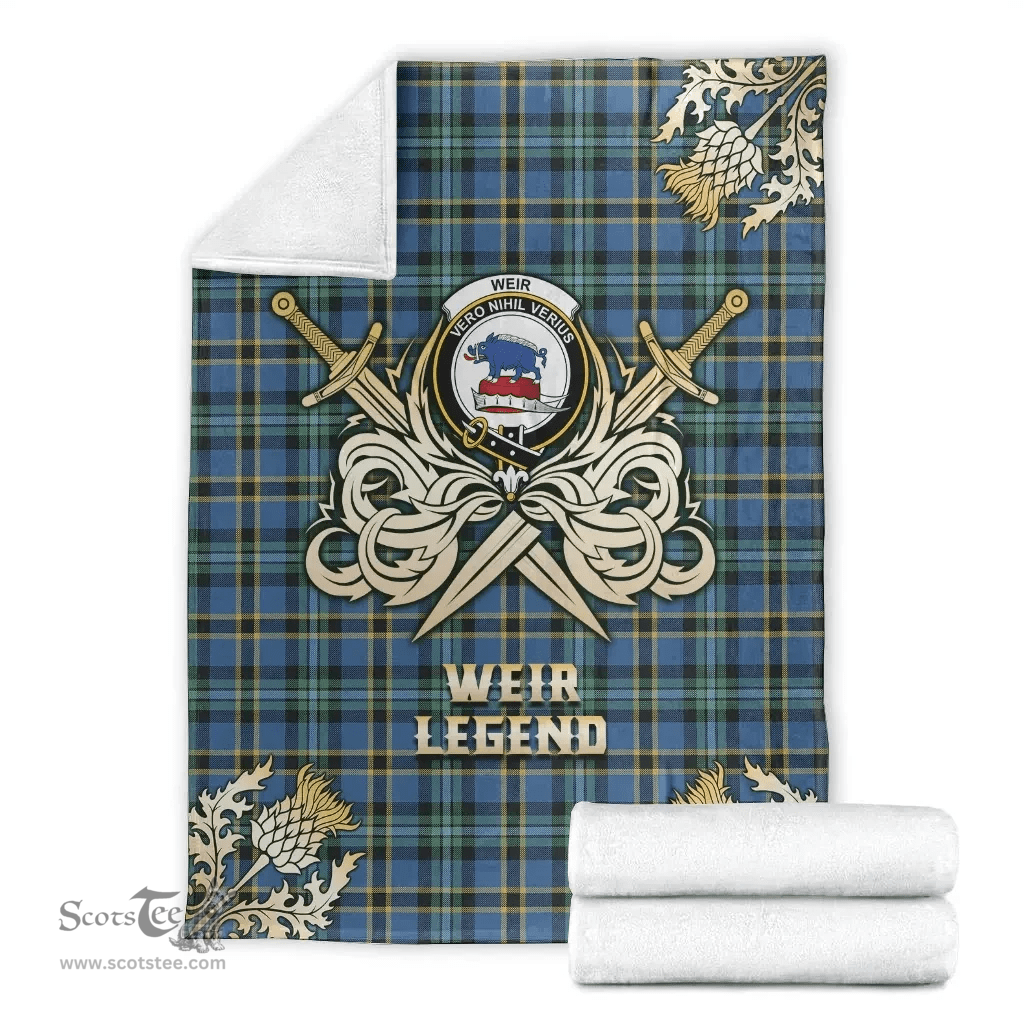 Scottish Premium Blanket Weir Ancient Clan Tartan Blanket - Gold Courage Style Scottish Plaid Tartan Plaid