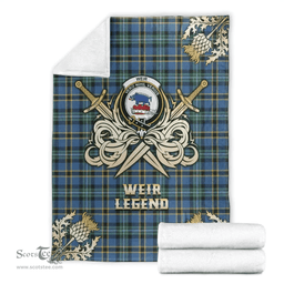 Scottish Premium Blanket Weir Ancient Clan Tartan Blanket - Gold Courage Style Scottish Plaid Tartan Plaid