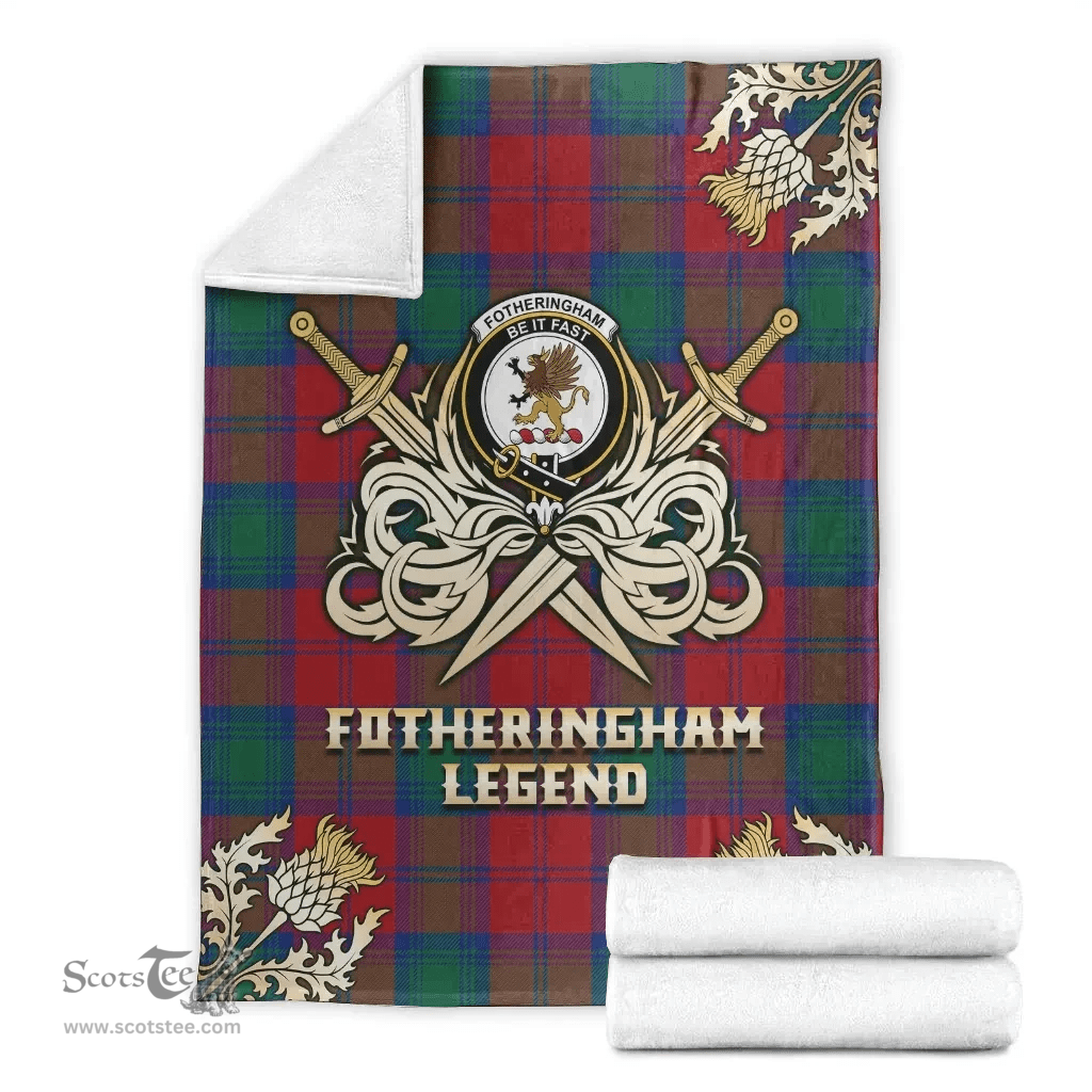 Scottish Premium Blanket Fotheringham Modern Clan Tartan Blanket - Gold Courage Style Scottish Plaid Tartan Plaid