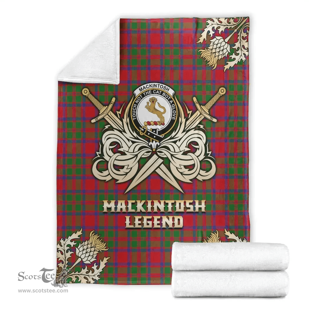 Scottish Premium Blanket MacKintosh Modern Clan Tartan Blanket - Gold Courage Style Scottish Plaid Tartan Plaid