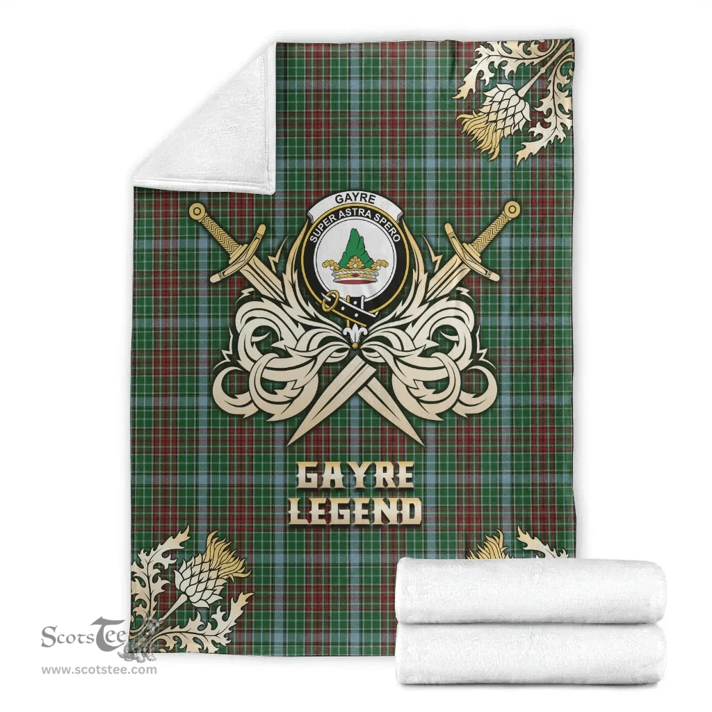 Scottish Premium Blanket Gayre Clan Tartan Blanket - Gold Courage Style Scottish Plaid Tartan Plaid