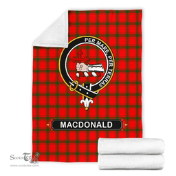 Scottish MacDonald (of Sleat) Clan Tartan Blanket - Crest Classic Scottish Plaid Tartan Plaid