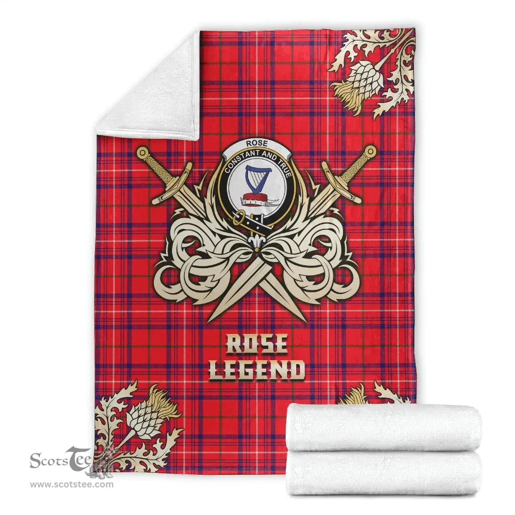 Scottish Premium Blanket Rose Modern Clan Tartan Blanket - Gold Courage Style Scottish Plaid Tartan Plaid