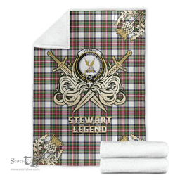 Scottish Premium Blanket Stewart Dress Modern Clan Tartan Blanket - Gold Courage Style Scottish Plaid Tartan Plaid