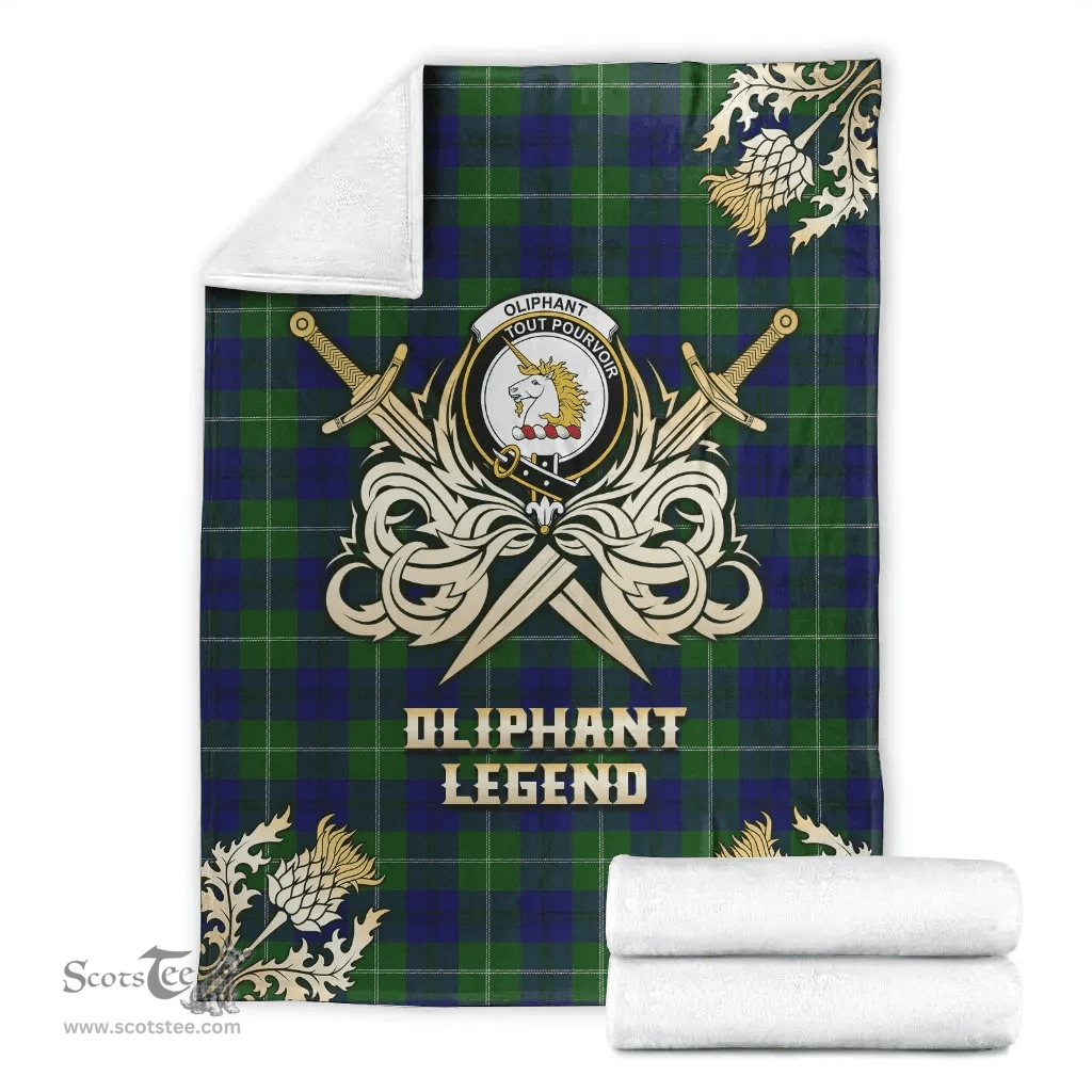 Scottish Premium Blanket Oliphant Modern Clan Tartan Blanket - Gold Courage Style Scottish Plaid Tartan Plaid