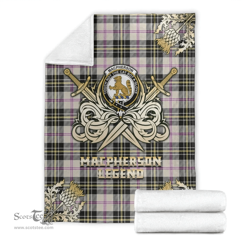 Scottish Premium Blanket MacPherson Dress Ancient Clan Tartan Blanket - Gold Courage Style Scottish Plaid Tartan Plaid