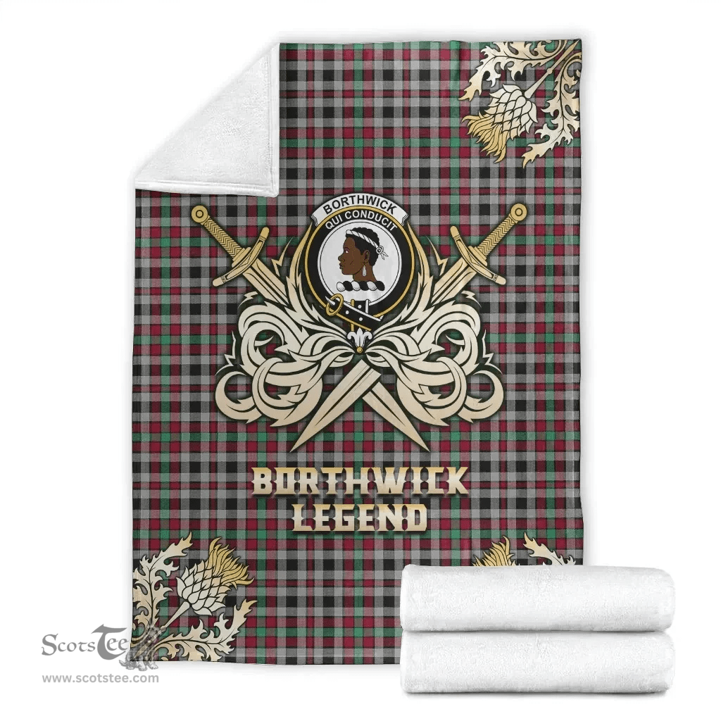 Scottish Premium Blanket Borthwick Ancient Clan Tartan Blanket - Gold Courage Style Scottish Plaid Tartan Plaid