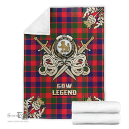 Scottish Premium Blanket Gow of McGouan Clan Tartan Blanket - Gold Courage Style Scottish Plaid Tartan Plaid