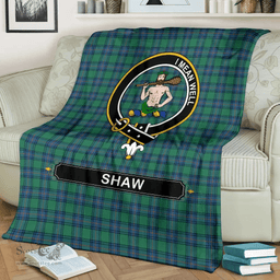 Scottish Shaw (of Sauchie) Clan Tartan Blanket - Crest Classic Scottish Plaid Tartan Plaid