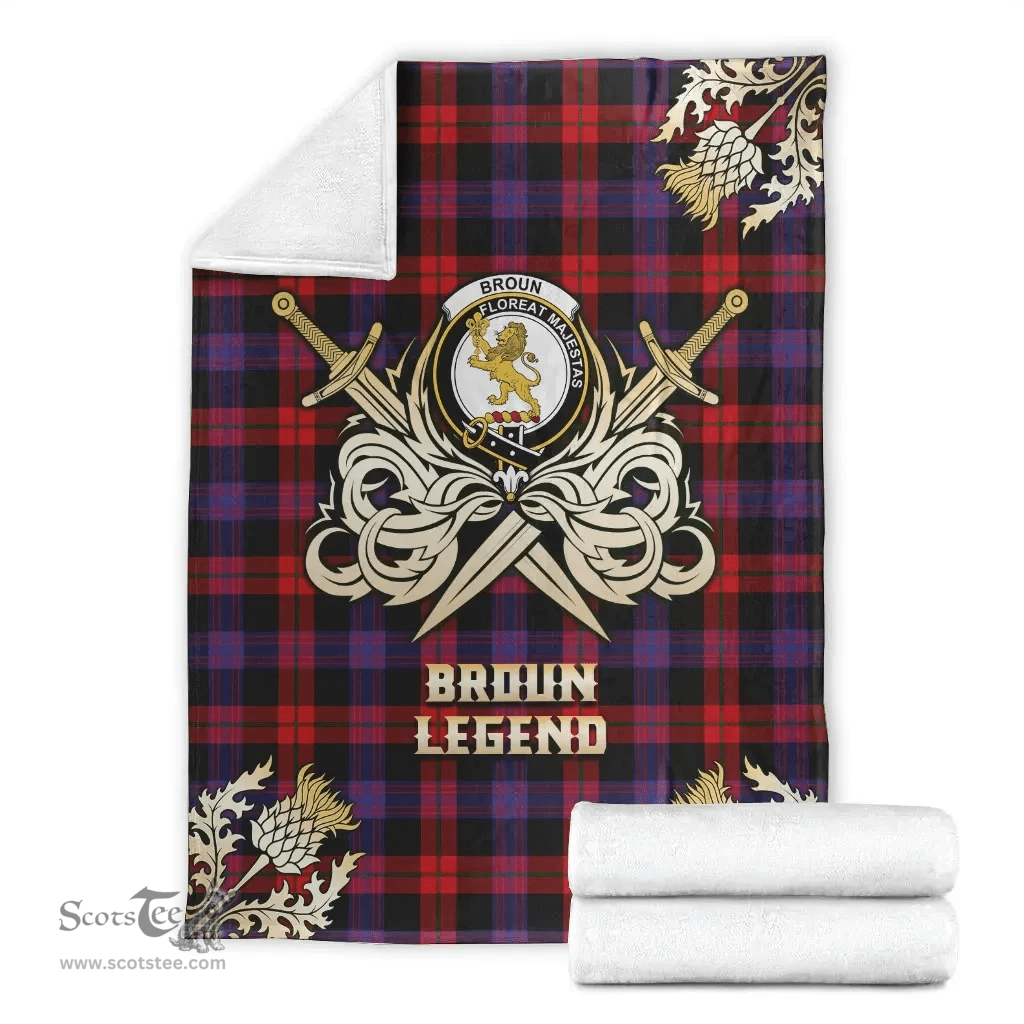 Scottish Premium Blanket Broun Modern Clan Tartan Blanket - Gold Courage Style Scottish Plaid Tartan Plaid