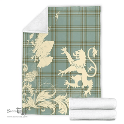 Scottish Kelly Dress Clan Tartan Blanket -  Lion Thistle Map Style Scottish Plaid Tartan Plaid