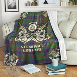Scottish Premium Blanket Stewart of Appin Hunting Modern Clan Tartan Blanket - Gold Courage Style Scottish Plaid Tartan Plaid