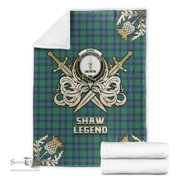 Scottish Premium Blanket Shaw Ancient Clan Tartan Blanket - Gold Courage Style Scottish Plaid Tartan Plaid