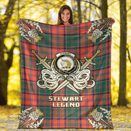 Scottish Premium Blanket Stewart of Appin Ancient Clan Tartan Blanket - Gold Courage Style Scottish Plaid Tartan Plaid