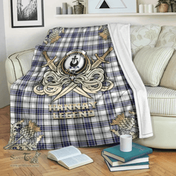 Scottish Premium Blanket Hannay Modern Clan Tartan Blanket - Gold Courage Style Scottish Plaid Tartan Plaid
