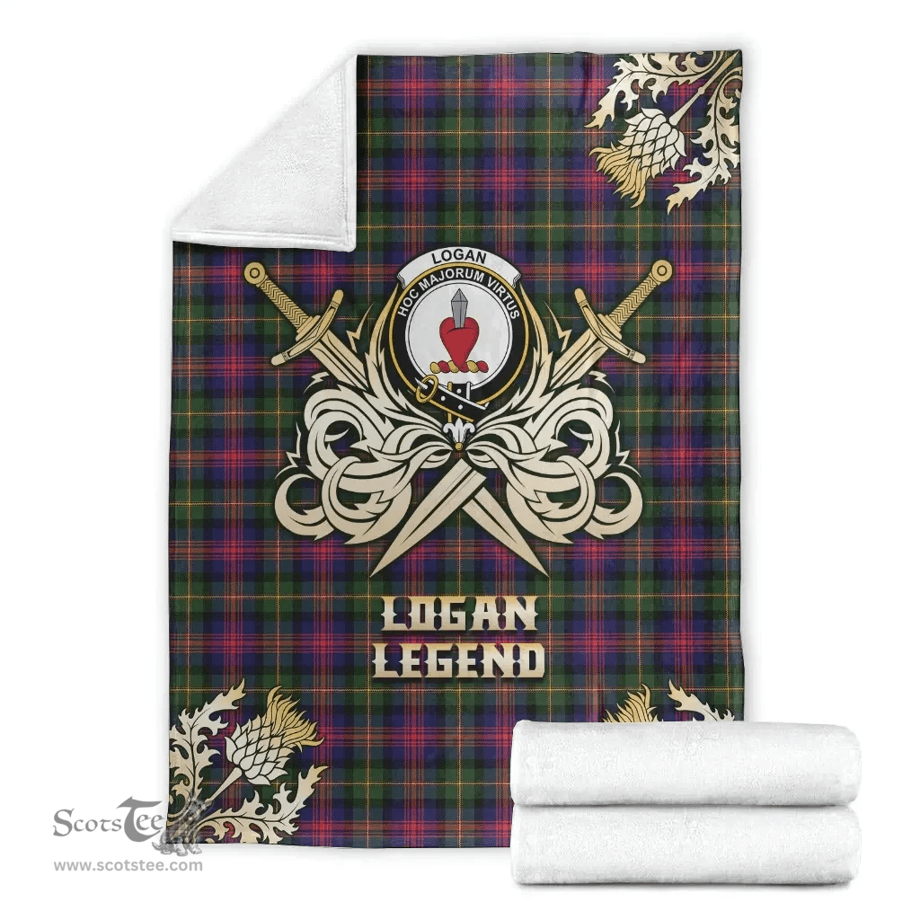 Scottish Premium Blanket Logan Modern Clan Tartan Blanket - Gold Courage Style Scottish Plaid Tartan Plaid