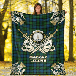 Scottish Premium Blanket MacKay Modern Clan Tartan Blanket - Gold Courage Style Scottish Plaid Tartan Plaid