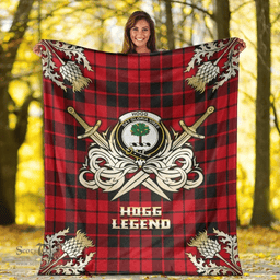 Scottish Premium Blanket Hogg Clan Tartan Blanket - Gold Courage Style Scottish Plaid Tartan Plaid