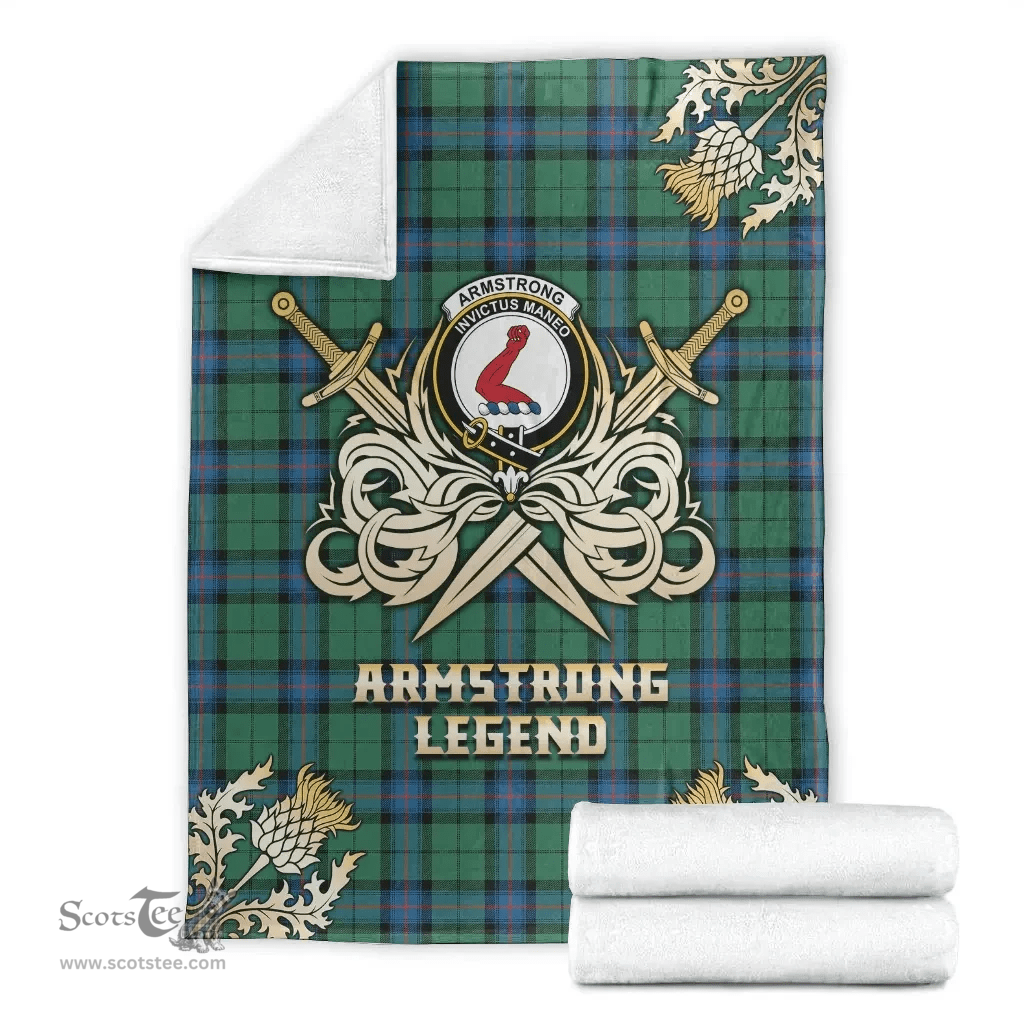 Scottish Premium Blanket Armstrong Ancient Clan Tartan Blanket - Gold Courage Style Scottish Plaid Tartan Plaid
