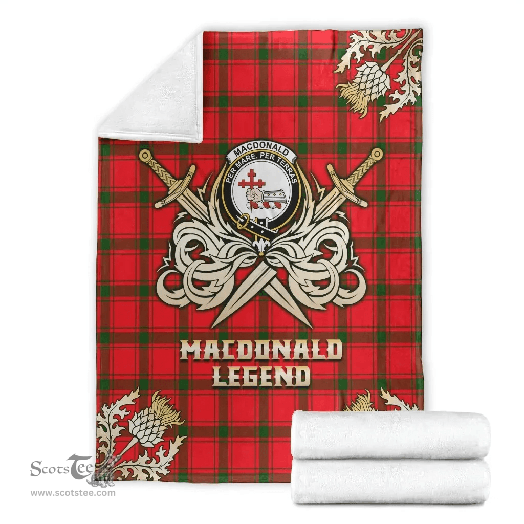 Scottish Premium Blanket MacDonald of Sleat Clan Tartan Blanket - Gold Courage Style Scottish Plaid Tartan Plaid