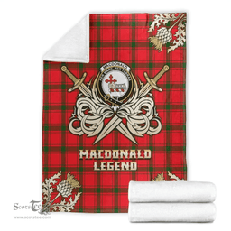 Scottish Premium Blanket MacDonald of Sleat Clan Tartan Blanket - Gold Courage Style Scottish Plaid Tartan Plaid