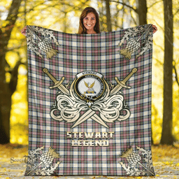 Scottish Premium Blanket Stewart Dress Ancient Clan Tartan Blanket - Gold Courage Style Scottish Plaid Tartan Plaid