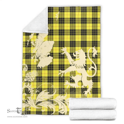 Scottish MacLeod of Lewis Modern Clan Tartan Blanket -  Lion Thistle Map Style Scottish Plaid Tartan Plaid
