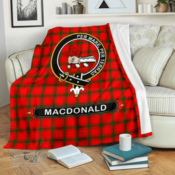 Scottish MacDonald (of Sleat) Clan Tartan Blanket - Crest Classic Scottish Plaid Tartan Plaid