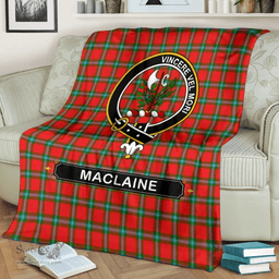 Scottish MacLaine (of Lochbuie) Clan Tartan Blanket - Crest Classic Scottish Plaid Tartan Plaid